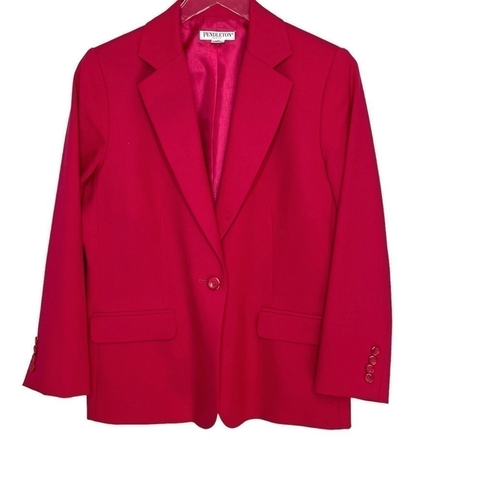 Pendleton 100% Wool Fuchsia Blazer Size 10P